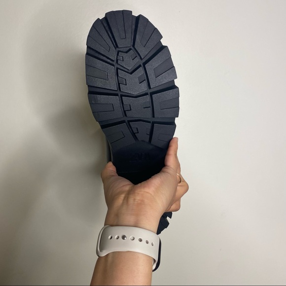 Zara Leather Lug Boot Black 40 - Picture 9 of 11